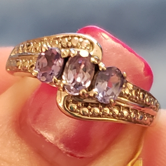 SET Tanzanite ring 5.25 OR Size 5, pendant/w chain, stud earrings, NWT - Picture 7 of 13